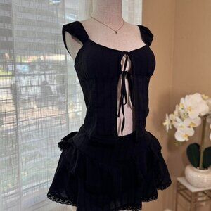 Women's  Black Tie Shirt